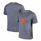 Houston Astros Gray Black Striped Logo Performance T-Shirt,baseball caps,new era cap wholesale,wholesale hats